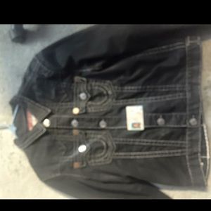 True religion black denim jacket